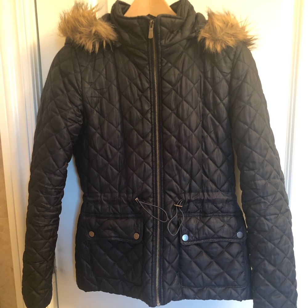 Navy quilted jacket